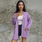 Damen strickjacke im lässigen Oversized-Stil R&B