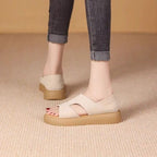 Damen modische und bequeme Plateau-Sandalen mit verstellbarem Riemen