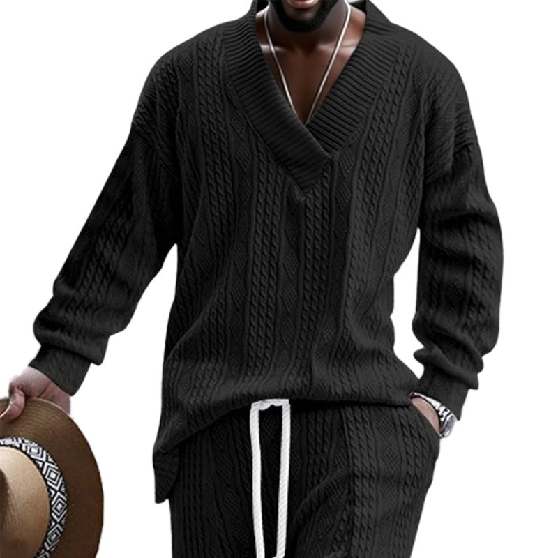 Herren Strickpullover mit modernem V-Ausschnitt und lässigem Design R&B
