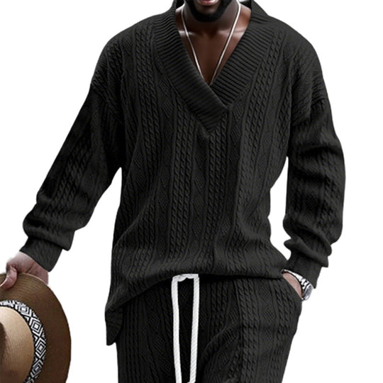 Herren Strickpullover mit modernem V-Ausschnitt und lässigem Design R&B