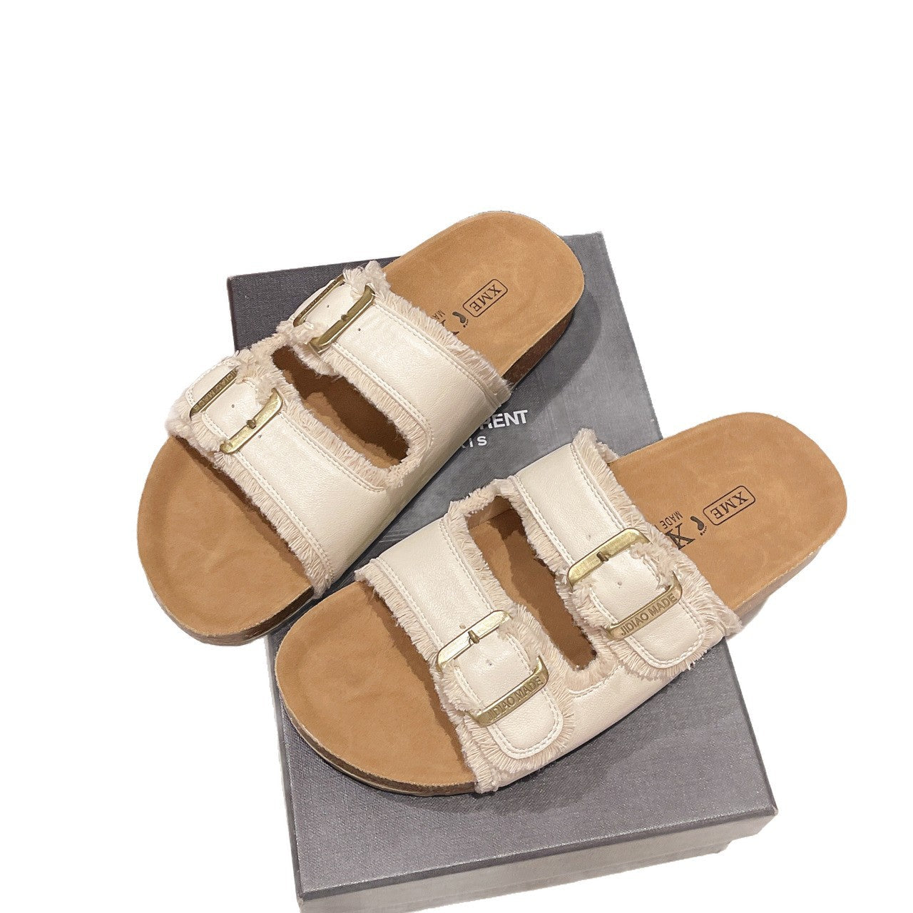 Damen Komfortable und stilvolle Clogs mit doppeltem Riemen und Verstellbarem Schnallenverschluss EB