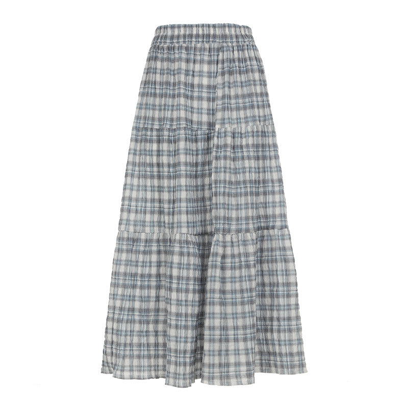 Damen Maxirock mit kariertem Design und gestuftem Schnitt R&B
