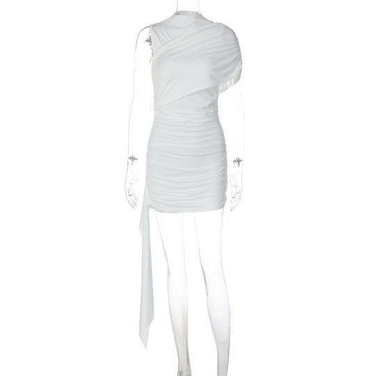 Damen Elegantes Cocktailkleid mit asymmetrischem Saum und Raffung R&B