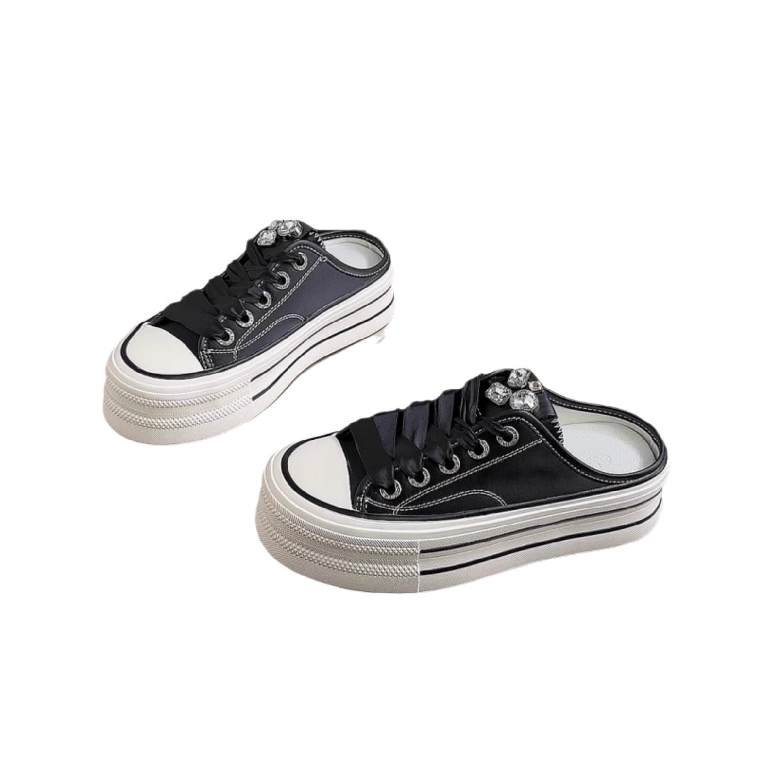 Damen Plateau Sneaker mit glänzenden Akzenten und modischem Schnürdesign R&B