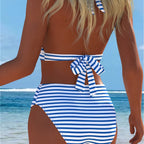 Damen Bikini mit luxuriösem Marmormuster und edlen Details R&B