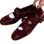 Damen Mary Jane Schuhe mit schicker Schnalle und glänzendem Finish R&B