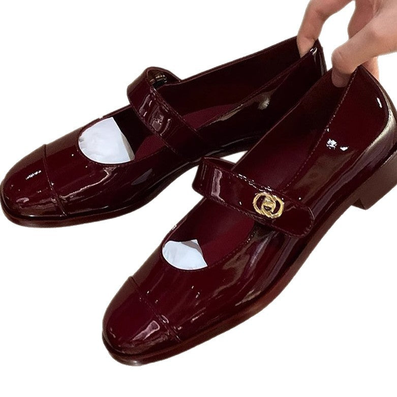 Damen Mary Jane Schuhe mit schicker Schnalle und glänzendem Finish R&B