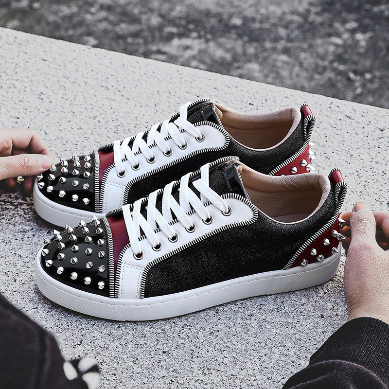 Damen Sneakers mit funkelndem Obermaterial und Nieten-Design