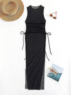 Damen Maxikleid mit raffiniertem Wickeldetail und eleganten Taillenzügen R&B