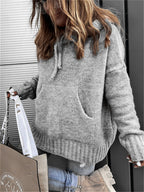 Damen lässiger Pullover mit Kapuze und strukturiertem GewR&Be R&B