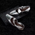 Damen Slingback-Pumps mit eleganter Schleifenverzierung und glänzender Oberfläche