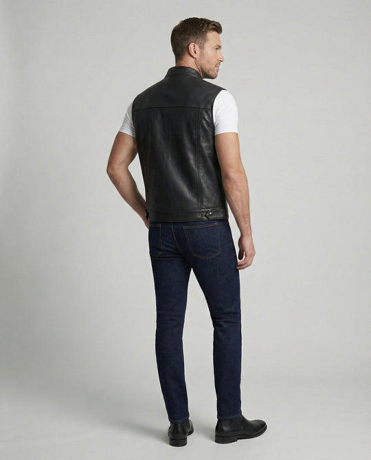 Bikerjacke Herren Leder mit Fell