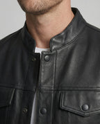 Bikerjacke Herren Leder mit Fell