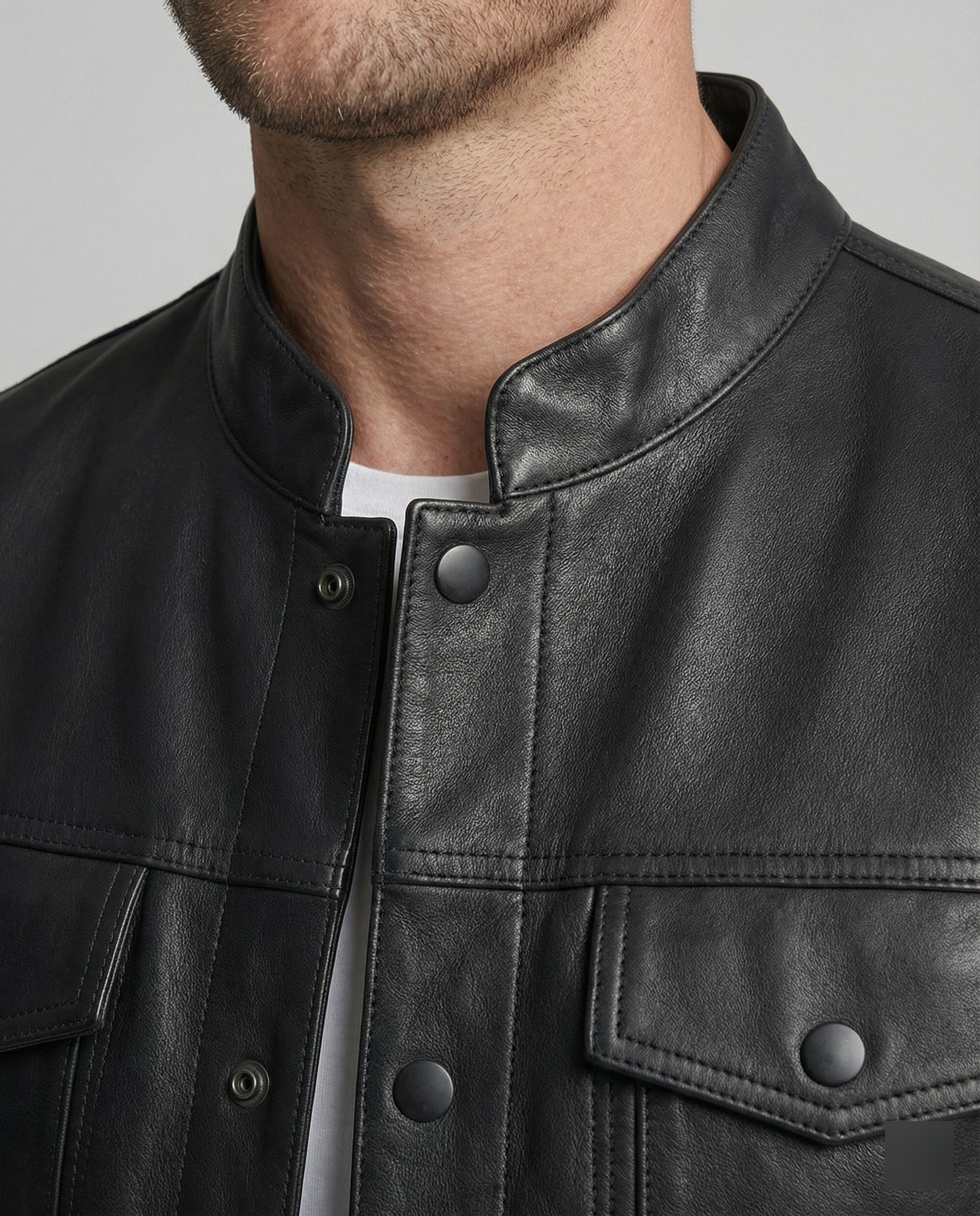 Bikerjacke Herren Leder mit Fell