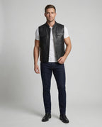 Bikerjacke Herren Leder mit Fell
