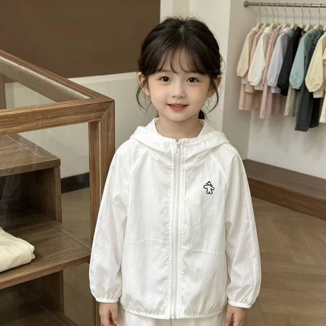 Unisex nan leichte Kapuzen-Jacke für Kleinkinder mit elastischen Bündchen und Frontreißverschluss R&B
