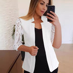 Damen Elegante Blazerjacke mit Spitze R&B