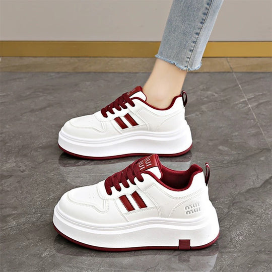 Damen Trendige Plateau-Sneaker mit weicher Polsterung und rutschfester Sohle R&B