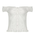 Damen Off-Shoulder Bluse mit Rüschensaum R&B