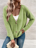 Damen Weicher Strickcardigan mit eleganten Knopfdetails und lässigem Schnitt R&B