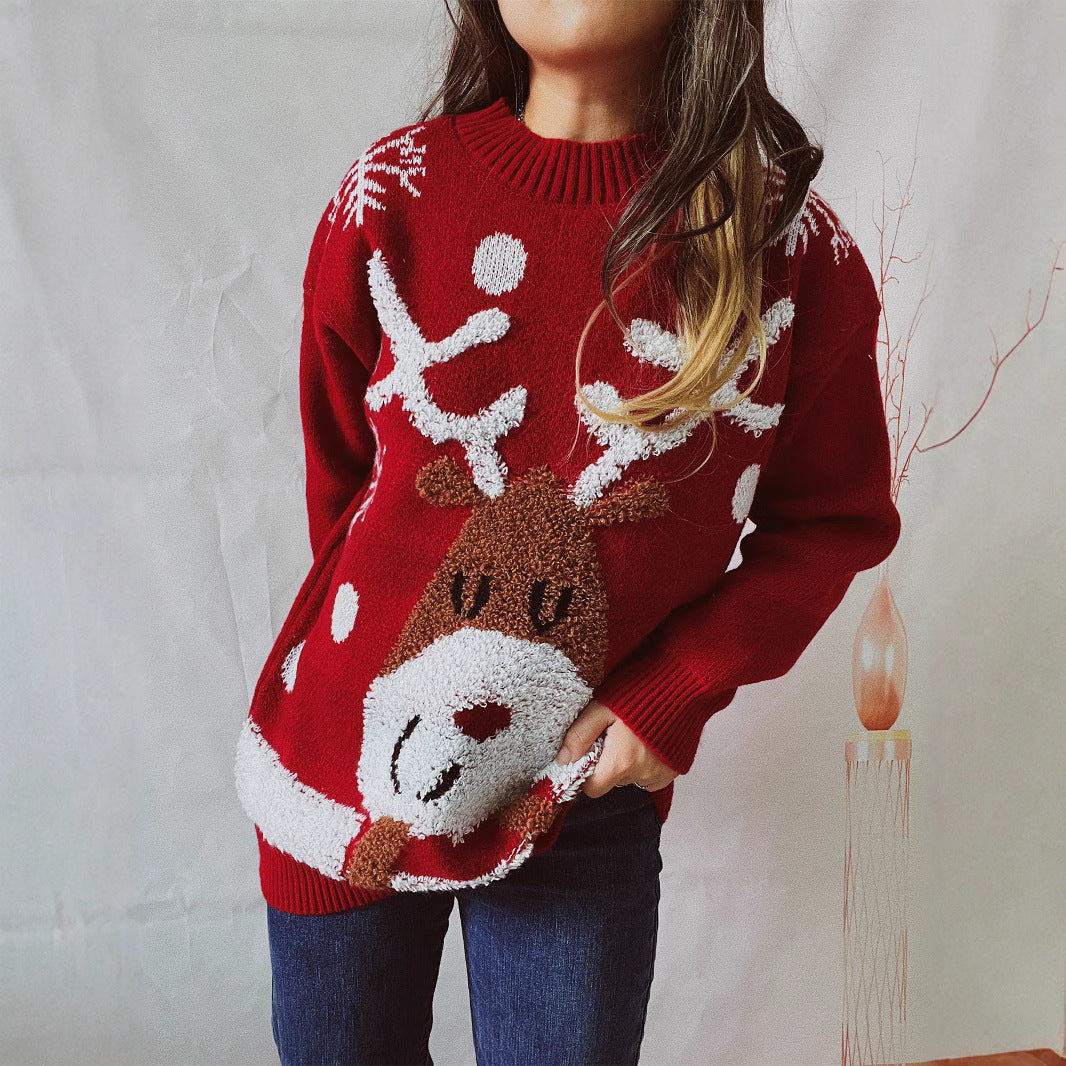 Damen Kuscheliger Weihnachts-Pullover mit lustigem Rentier-Motiv R&B