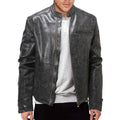 Herren Kunstleder Bikerjacke mit modernem Schnitt