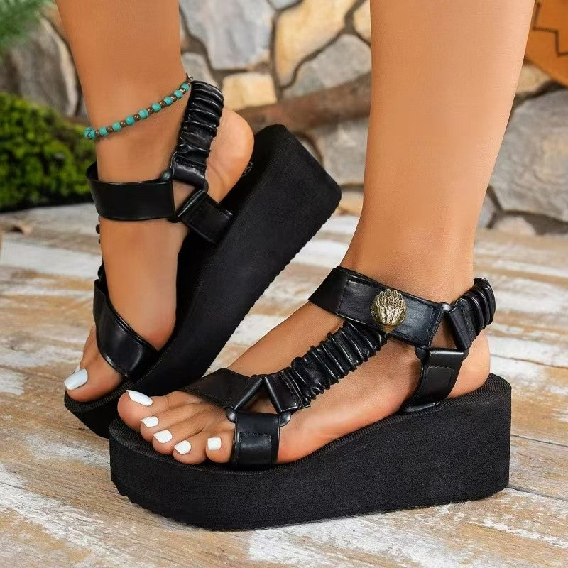 Damen Wedge-Sandalen mit raffiniertem Riemendesign und komfortabler Sohle R&B