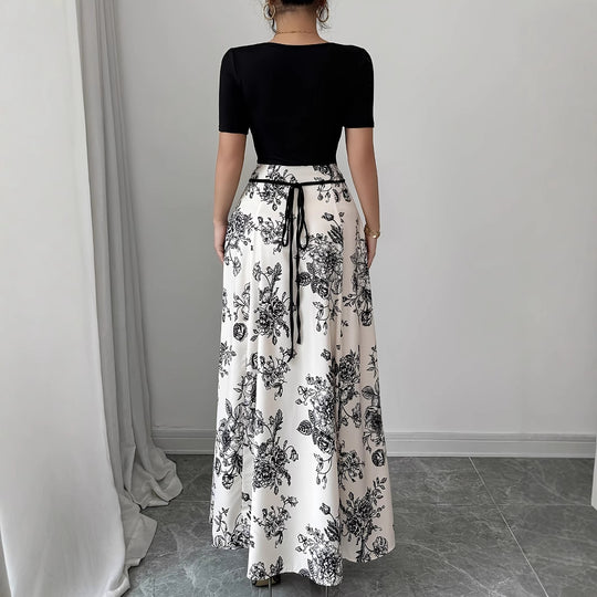 Damen Elegantes Maxikleid mit floralem Design und tailliertem Schnitt R&B