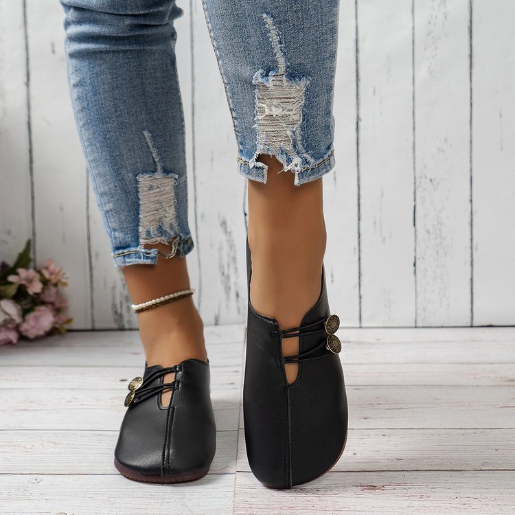 Damen Mokassins mit eleganter Schnallenapplikation und komfortabler Sohle R&B