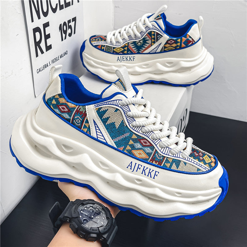 Damen Sportliche und modische Sneakers mit auffälligem Muster R&B