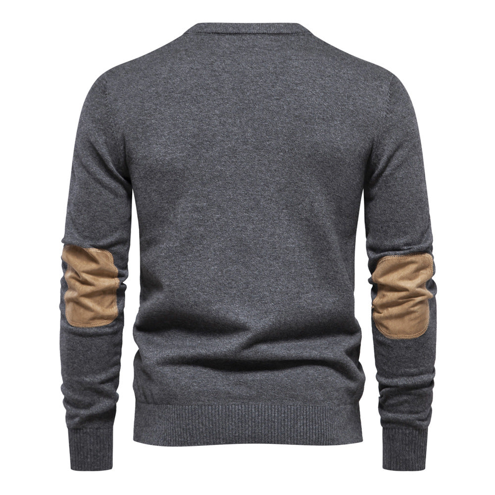 Herren Rundhals Pullover aus weichem Strickstoff R&B