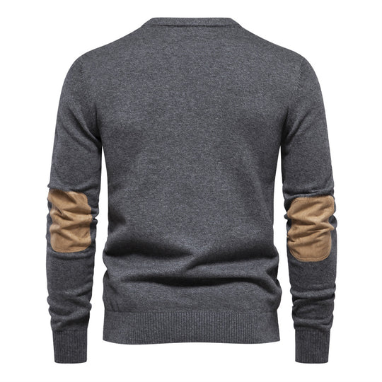 Herren Rundhals Pullover aus weichem Strickstoff R&B