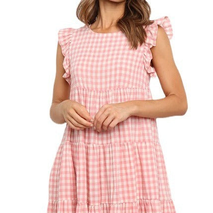 Damen Lässiges Kleid mit Rüschendetails und taillierter Silhouette R&B