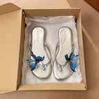 Damen elegante Flip-Flops mit modischen Schmetterlingsapplikationen EB