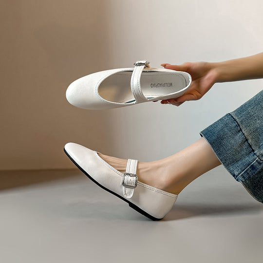 Damen elegante Ballerinas mit modischem Riemchen R&B