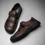 Herren Komfortable Leder-Sandalen mit atmungsaktivem Design und verstellbarem Riemensystem R&B