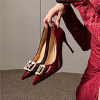 Damen eleganten High Heel Pumps mit funkelndem Schmuckdetail R&B