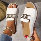 Damen elegante Riemchen-Sandalen mit modischer Schnallenverzierung