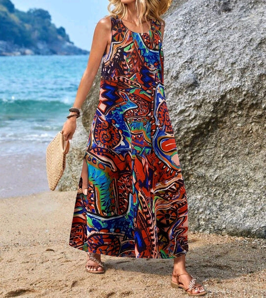 Damen Maxikleid mit einzigartigen Schmetterlingsdruck R&B