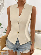 Damen taillierter ärmelloser Blazer R&B