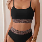 Damen Bikini-Set mit stylischem hohen Bund und modischem Animal-Design R&B