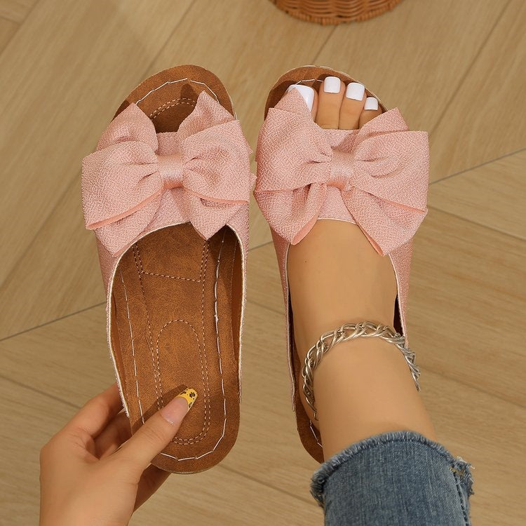 Damen Bequeme Slipper mit großem Schleifendetail R&B