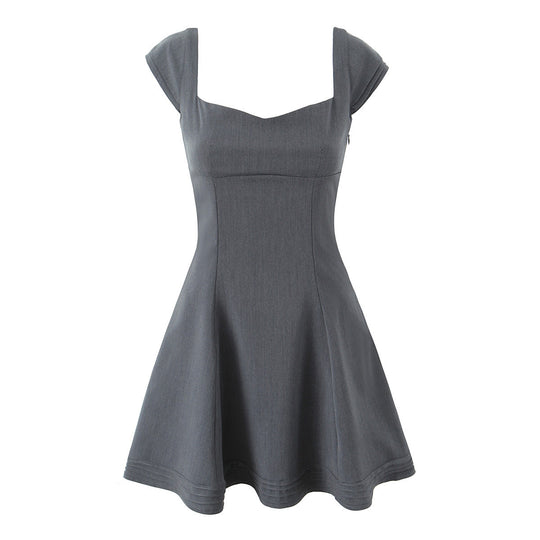 Damen A-Linien Kleid mit schickem Herz-Ausschnitt und eleganten Puffärmeln R&B