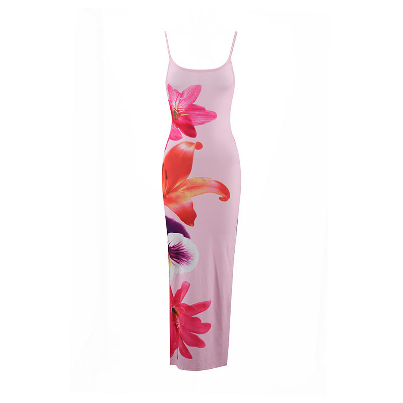 Damen Maxikleid mit traumhaftem Blumendruck und zarten Spaghettiträgern R&B