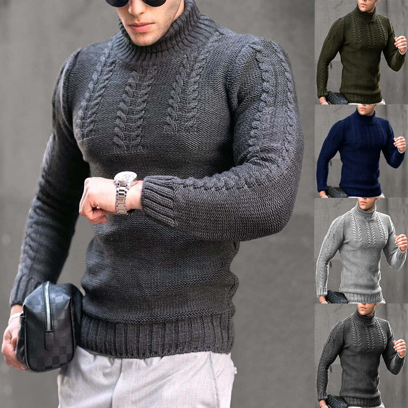 Herren Strickpullover mit hochstehendem Kragen R&B