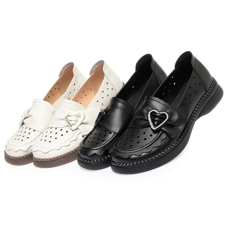 Damen Mokassins mit modischem Herzdetail und atmungsaktiver Perforation R&B