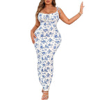 Damen Maxikleid mit floralem Print und tailliertem Schnitt R&B