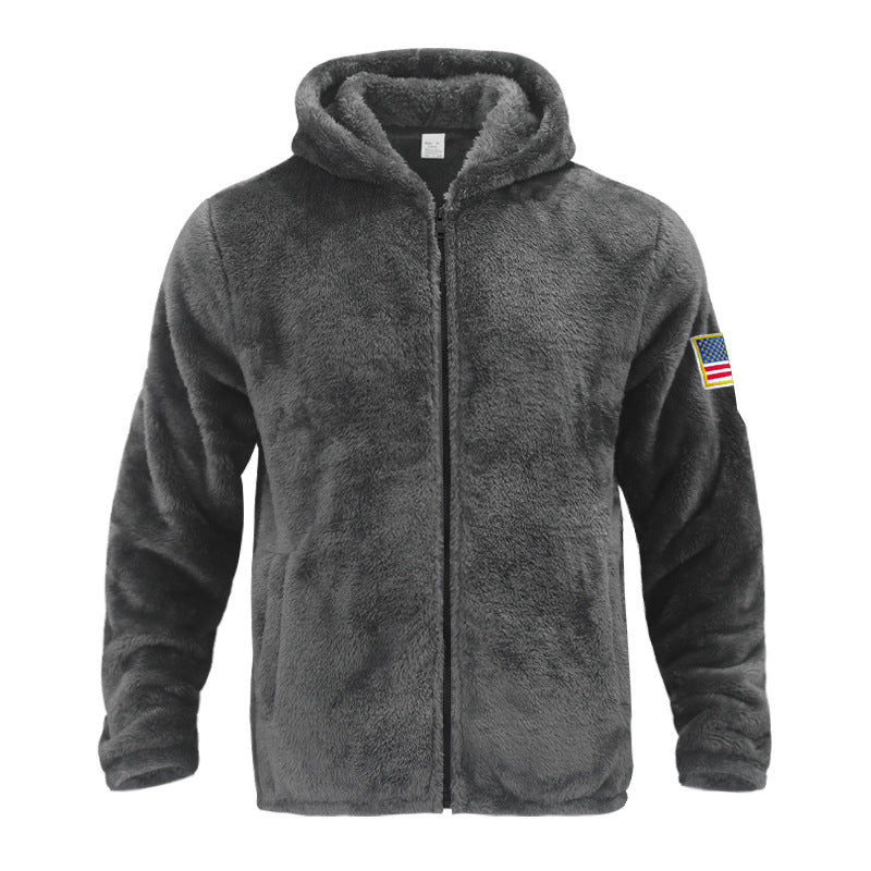 Herren kuscheliger Fleece-Hoodie mit Kapuze und Reißverschluss R&B