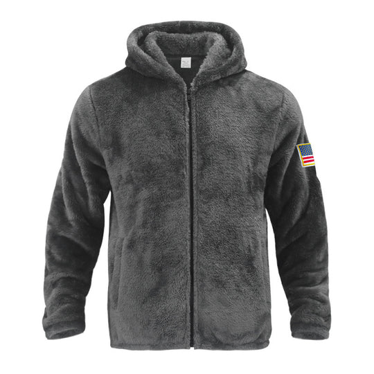 Herren kuscheliger Fleece-Hoodie mit Kapuze und Reißverschluss R&B