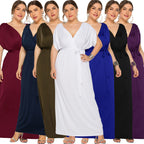 Damen Maxikleid mit raffiniertem Wickeldesign R&B